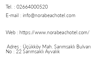 Nora Beach Hotel iletiim bilgileri